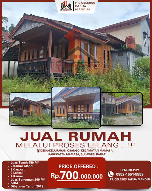 Rumah 2 Lantai di Kab. Mamasa, Sulawesi Barat di Kabupaten Mamasa