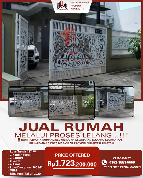 Rumah 2 Lantai di Kota Makassar, Sulawesi Selatan di Kota Makassar
