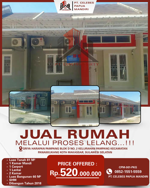 Rumah di Kota Makassar, Sulawesi Selatan di Kota Makassar