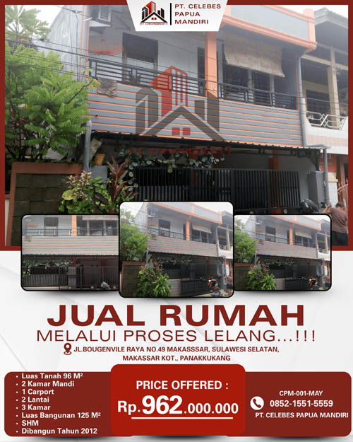Rumah 2 Lantai di Kota Makassar, Sulawesi Selatan di Kota Makassar