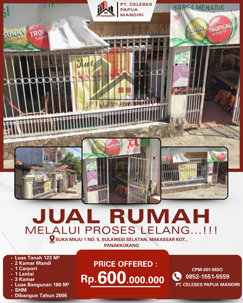 Rumah Kota Makassar, Sulawesi Selatan di Kota Makassar