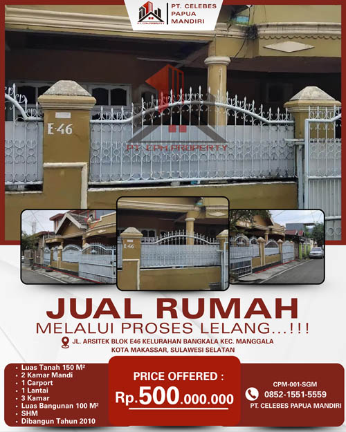Rumah di Kota Makassar, Sulawesi Selatan di Kota Makassar