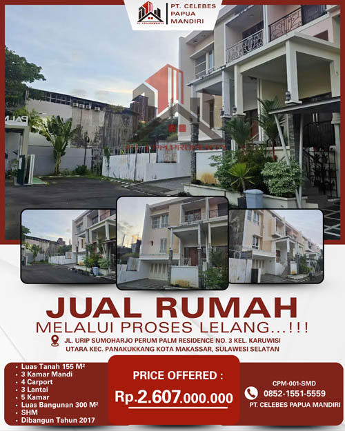 Rumah 3 Lantai di Kota Makassar, Sulawesi Selatan di Kota Makassar